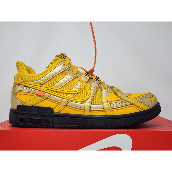 Nike Air Rubber Dunk Off-White UNIVERSITY GOLD CU6015-700 Size 9 WORN - Picture 5 of 8